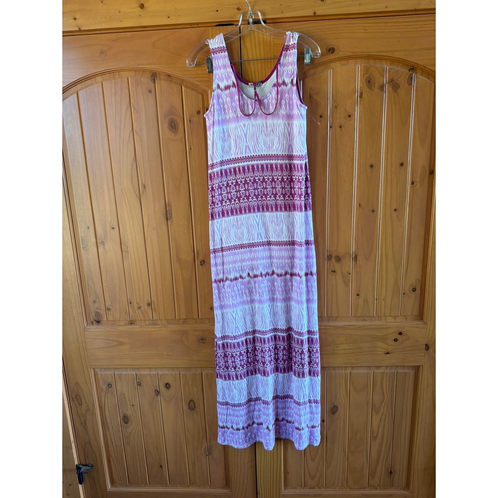 Mod-o-doc Sachet Purple White Tribal Ikat Sleeveless Maxi Dress 435-75905 New
